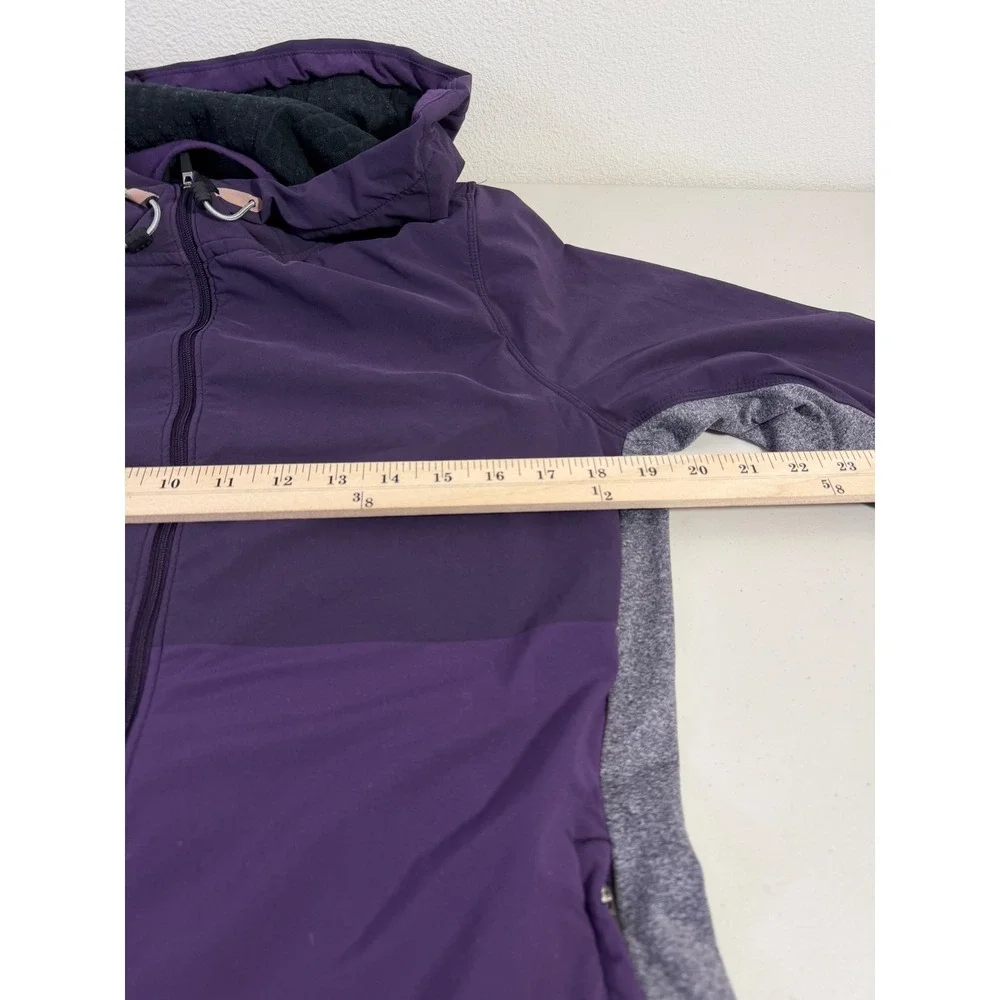 Nike Running‎ Jacket Womens Large Purple Dri-FIT Thermal Full Zip Hoodie 520332